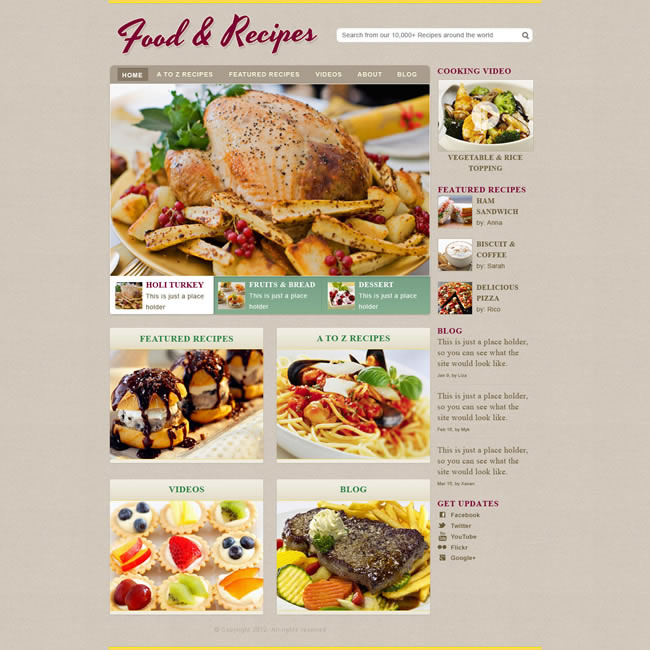 国外特色美食网站设计图片